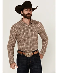 Blue Ranchwear Men's Euclid Plaid Print Long Sleeve Snap Western Shirt