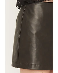 Shyanne Women's Distressed Faux Leather Mini Skort
