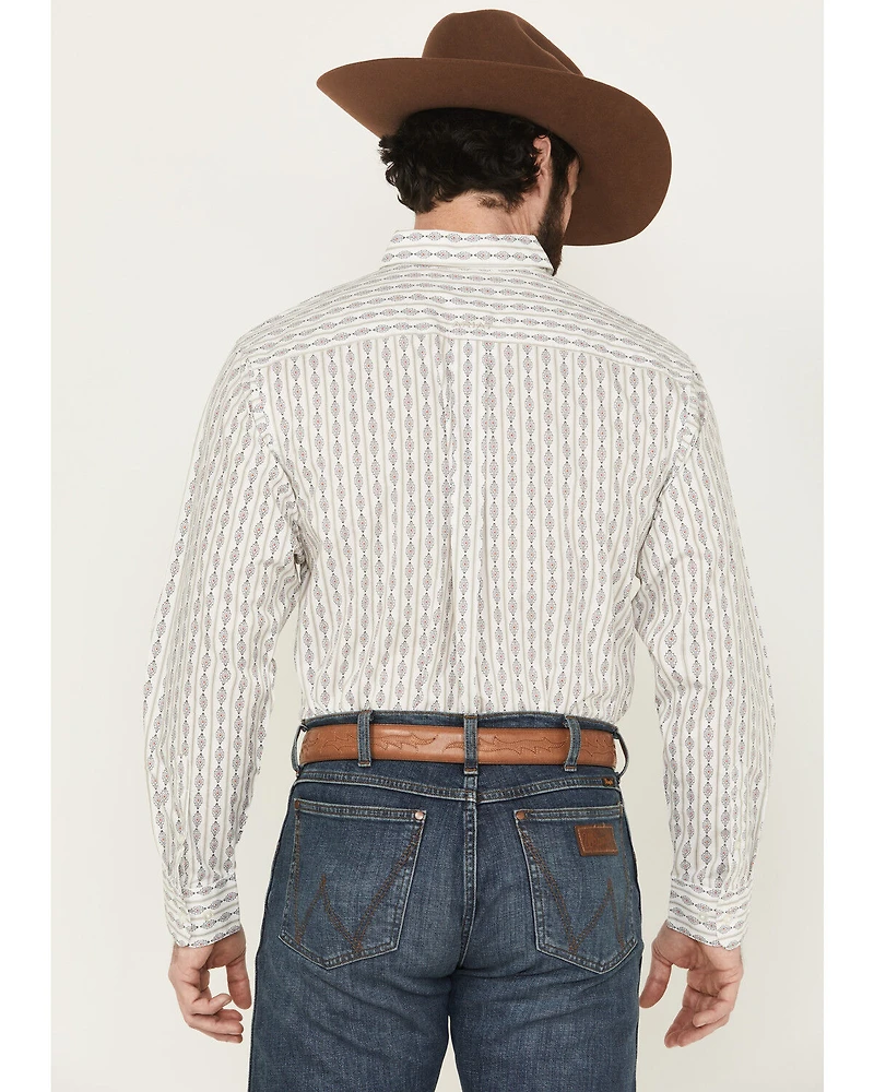 Ariat Men's William Geo Striped Print Long Sleeve Button-Down Western Shirt
