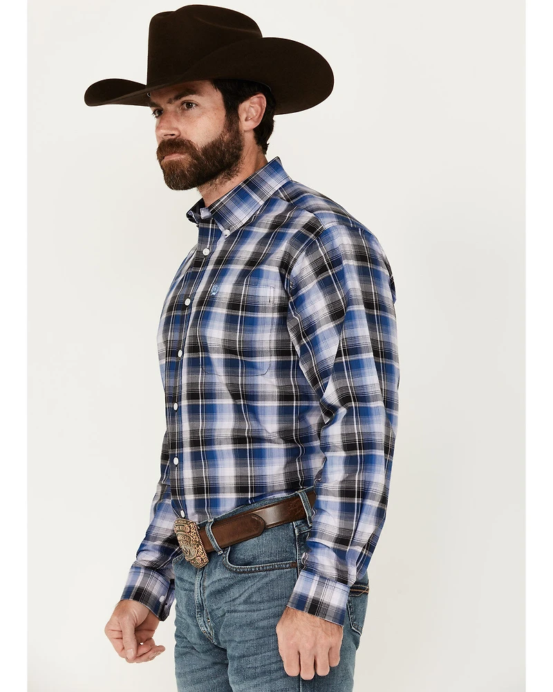Cinch Men's Plaid Print Long Sleeve Button-Down Western Shirt
