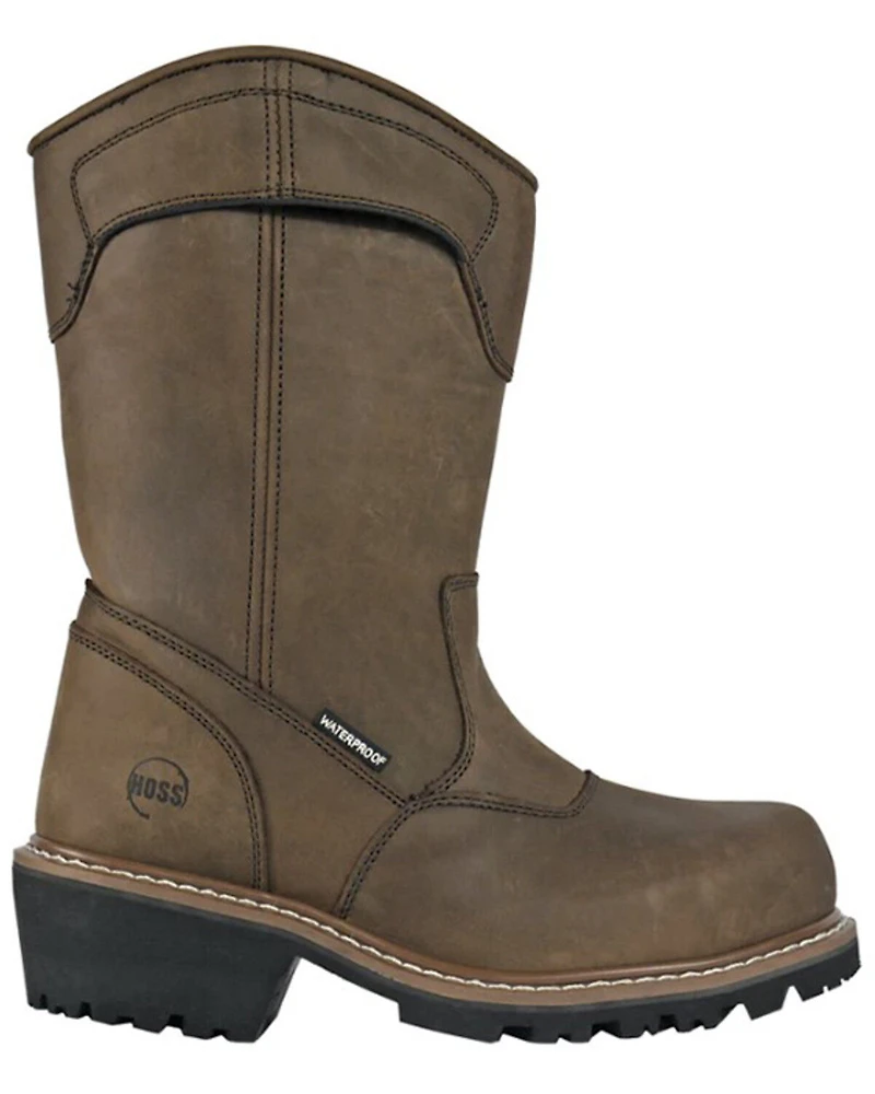 Hoss Men's Buford Logger Pull-On Waterproof Work Boots - Composite Toe