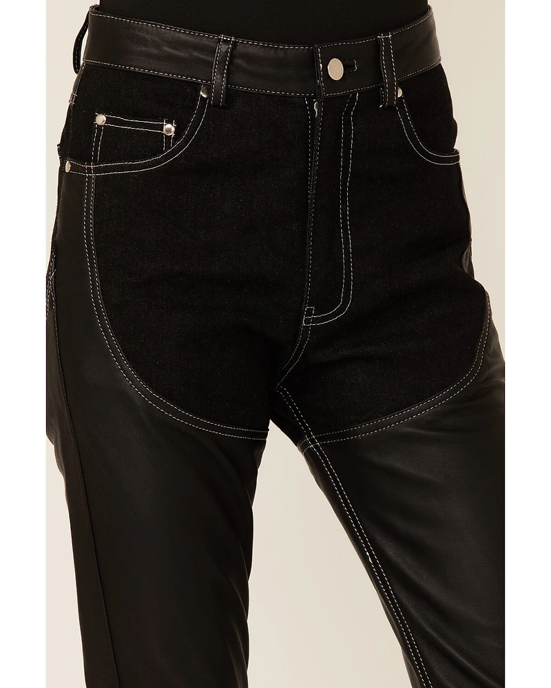 Understated Leather Women's Cowboy Denim & Fringe Chap Jeans