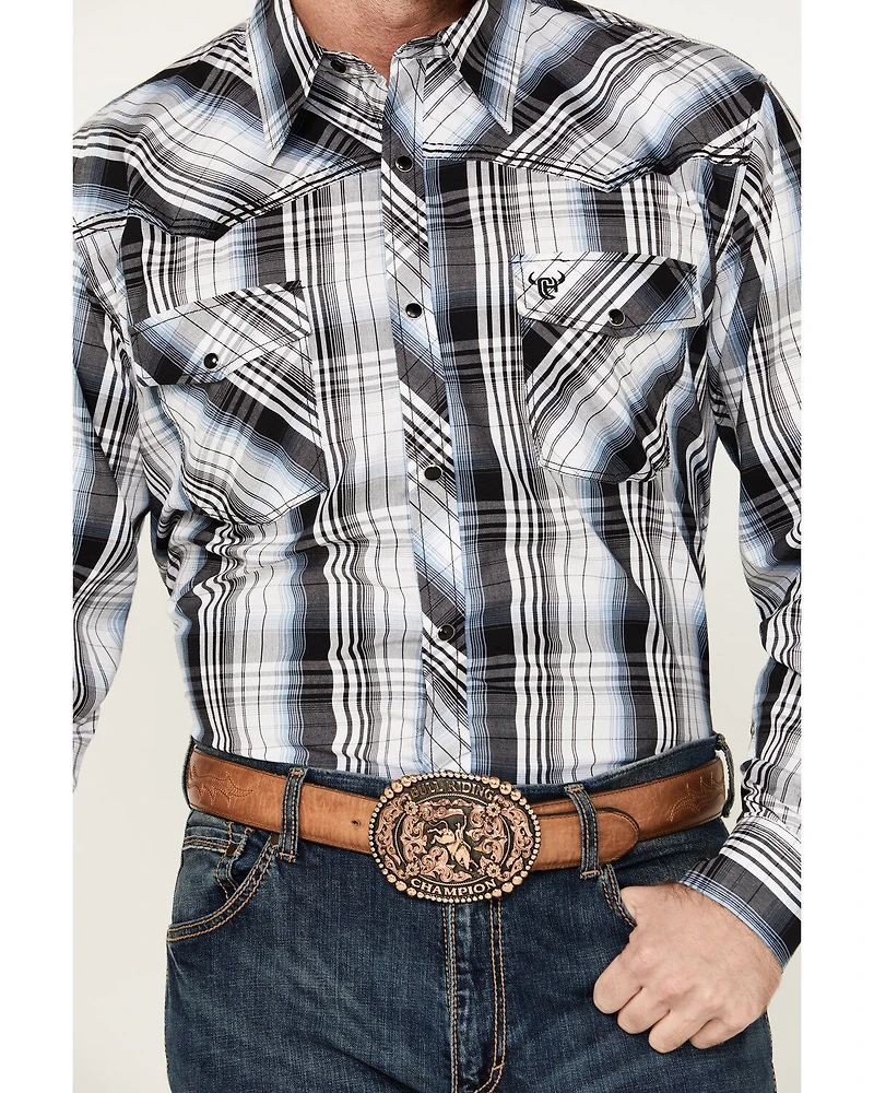 Cowboy Hardware Men's Hermosillo Plaid Print Long Sleeve Snap Western Shirt