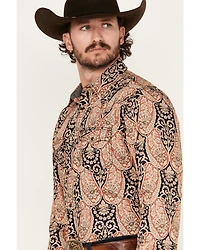 Cody James Men's Graysill Medallion Print Long Sleeve Snap Western Shirt