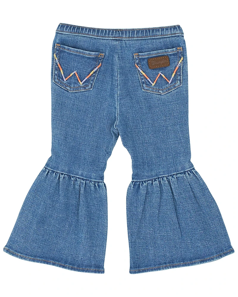 Wrangler Toddler Girls' Light Wash Trumpet Flare Denim Jeans