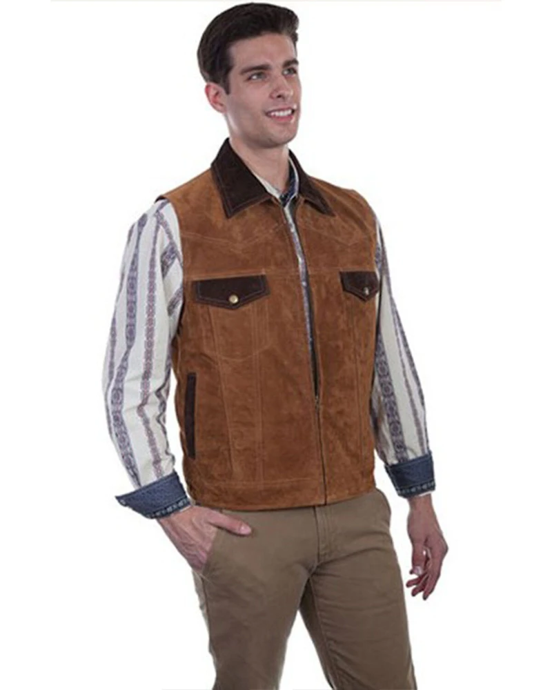 Scully Men's Two Tone Concealed Carry Suede Vest