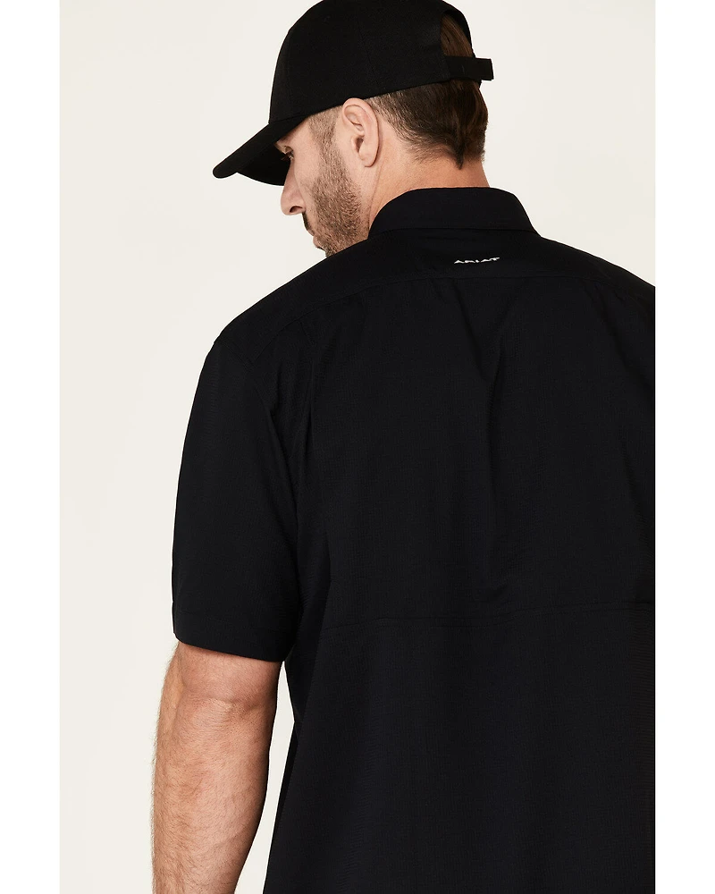 Ariat Men's Black Tek Solid Button Short Sleeve Western Shirt