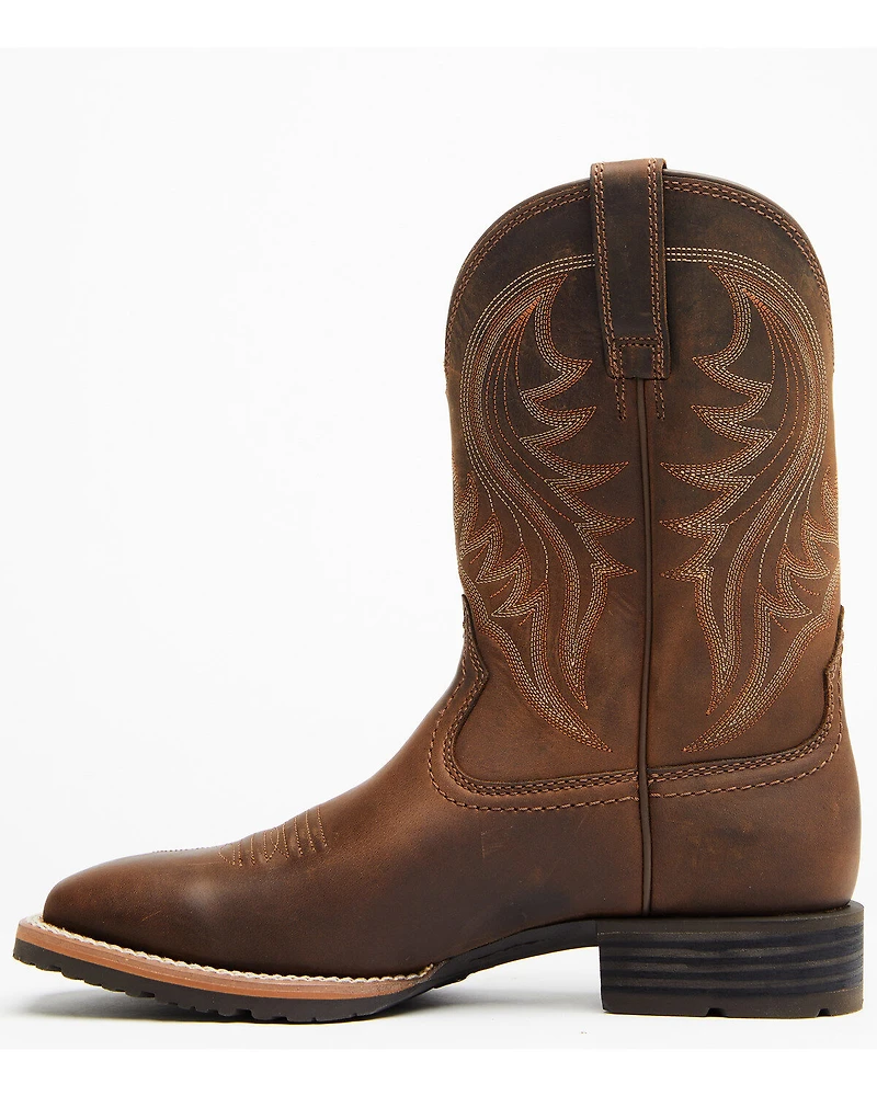 Ariat Men's Distressed Hybrid Rancher Western Performance Boots - Broad Square Toe