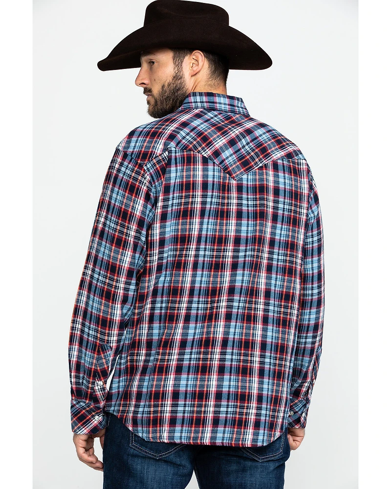 Resistol Men's Crook Small Plaid Long Sleeve Western Shirt