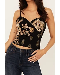 Idyllwind Women's Jessamine Embroidered Beaded Crop Top