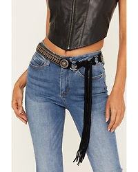 Wonderwest Women's Concho Tassel Tie Waist Belt