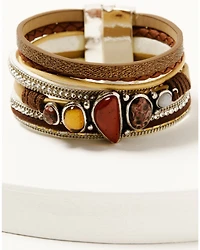 Shyanne Women's Desert Rose Antique Magnetic Snap Cuff Bracelet