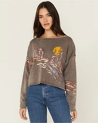 Cleo + Wolf Women's Mountain Long Sleeve Graphic Shirt