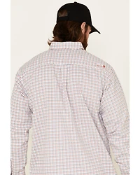Ariat Men's FR Gauge Plaid Print Long Sleeve Button Down Work Shirt - Big