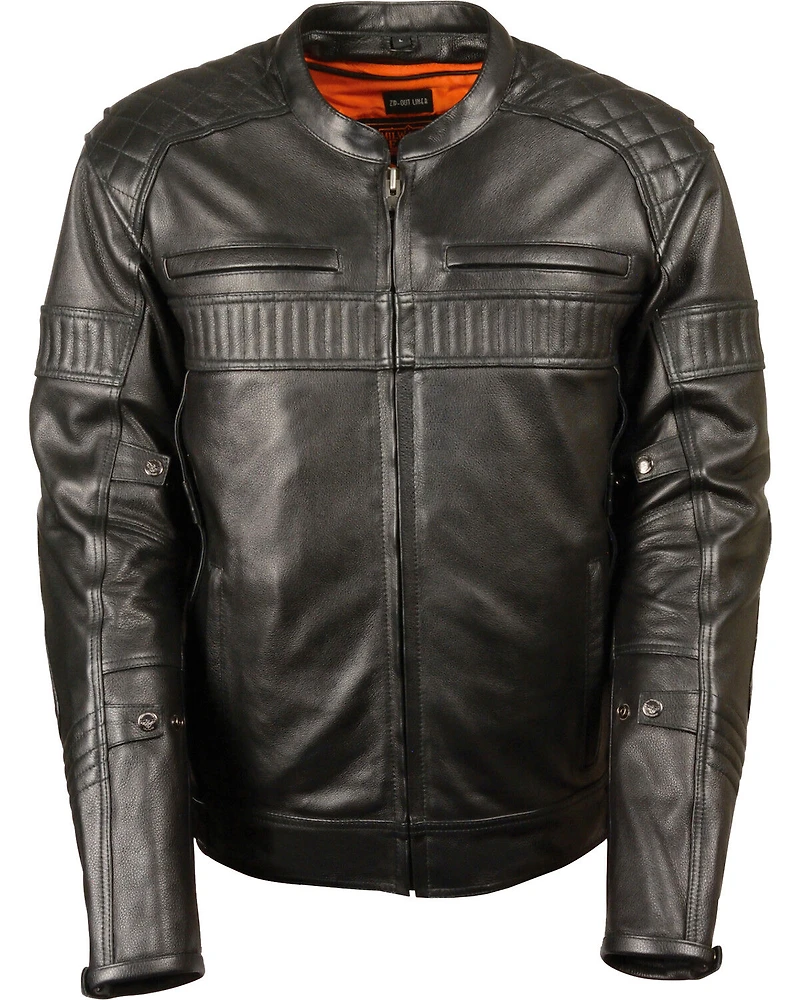 Milwaukee Leather Men's Quilted Pattern Scooter Jacket - Big 4X