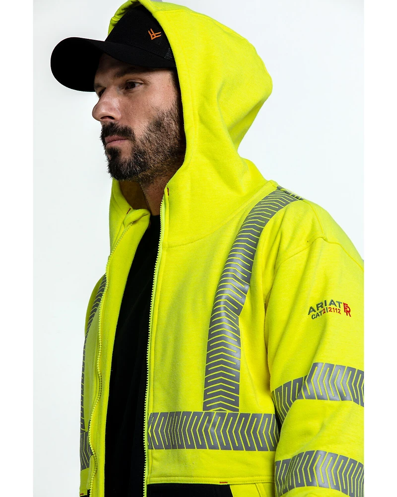 Ariat Men's FR Hi-Vis Full Zip Work Hooded Jacket