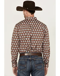 RANK 45® Men's Multaz Southwestern Print Geo Long Sleeve Button-Down Performance Stretch Western Shirt
