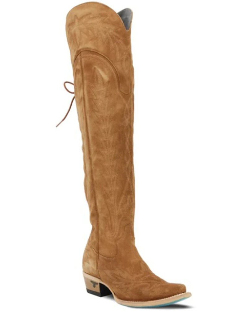 Lane Women's Lexington Suede Over The Corset Western Boots - Snip Toe
