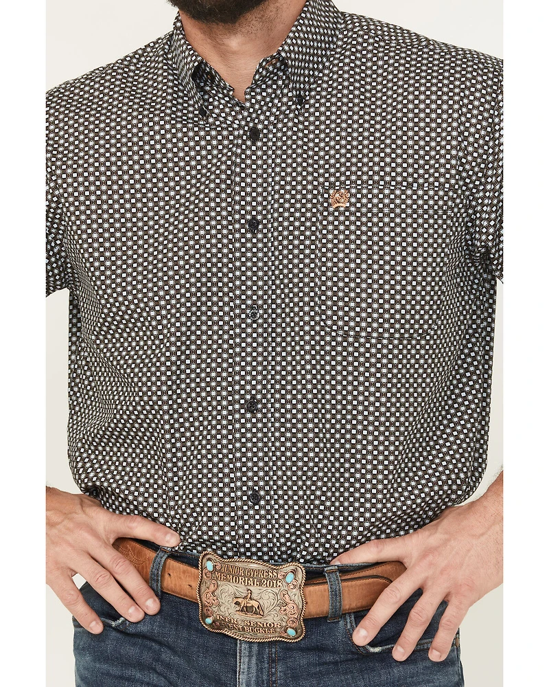 Cinch Men's Geo Print Short Sleeve Button-Down Western Shirt