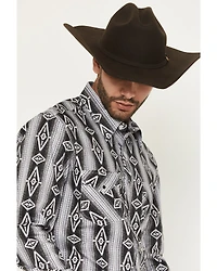 Rock & Roll Denim Men's Southwestern Print Long Snap Stretch Western Shirt