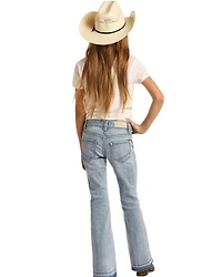Rock & Roll Denim Girls' Light Wash Split Hem Basic Trouser