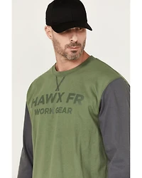 Hawx Men's FR Color Block Long Sleeve Graphic Work T-Shirt
