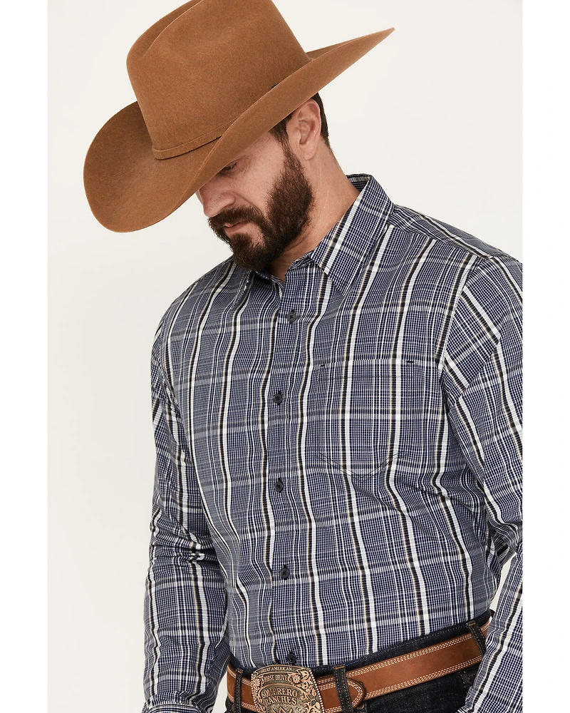 Gibson Trading Co Men's Night Watch Plaid Print Long Sleeve Button-Down Western Shirt