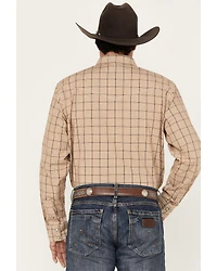 Blue Ranchwear Men's Twill Plaid Print Long Sleeve Western Snap Shirt