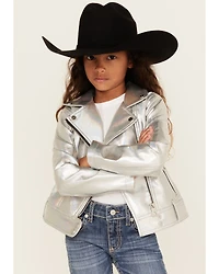 Urban Republic Girls' Metallic Moto Jacket