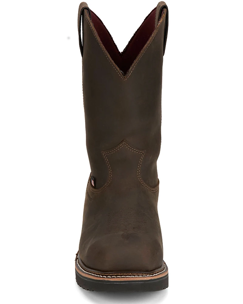 Justin Men's 11" Billings USA Waterproof Pull-On Work Boots - Steel Toe