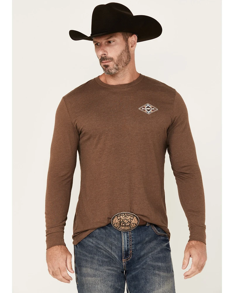 RANK 45® Men's Dusty Arena Southwestern Logo Long Sleeve Graphic T-Shirt