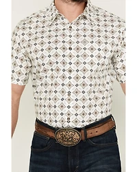 Gibson Men's Hubert Medallion Print Short Sleeve Button-Down Western Shirt