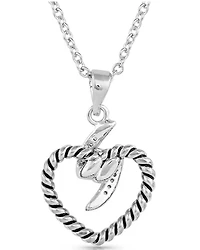 Montana Silversmiths Women's Silver Electric Love Heart Necklace
