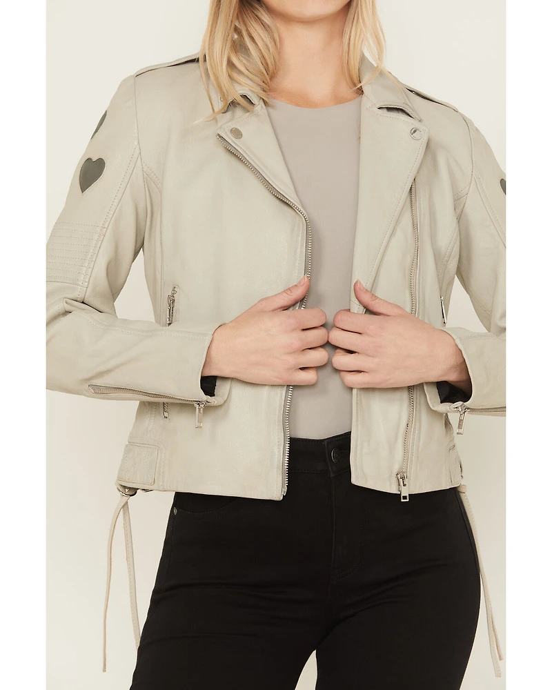 Mauritius Leather Women's Reo Heart Moto Jacket