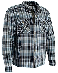 Milwaukee Performance Men's Black/White/Blue Aramid Flannel Biker Jacket - 5X