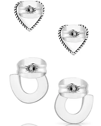 Montana Silversmiths Women's Heart & Horseshoe Turquoise Earrings - 2 Piece