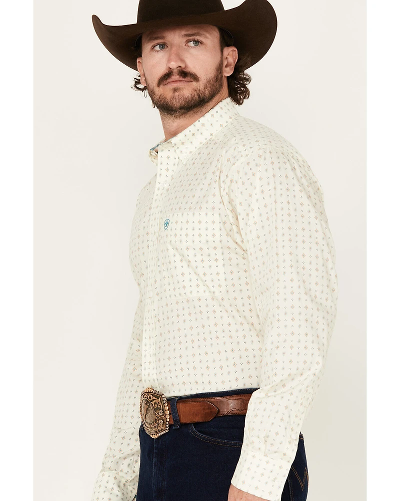 Ariat Men's Wrinkle Free Griffin Geo Print Long Sleeve Button-Down Western Shirt