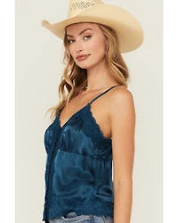 Shyanne Women's Lace Trim Satin Cami
