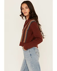 Cleo + Wolf Women's Collette Striped Print Long Sleeve Sweater