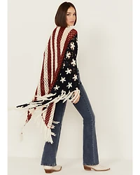 Shyanne Women's Americana Fringe Crochet Shawl