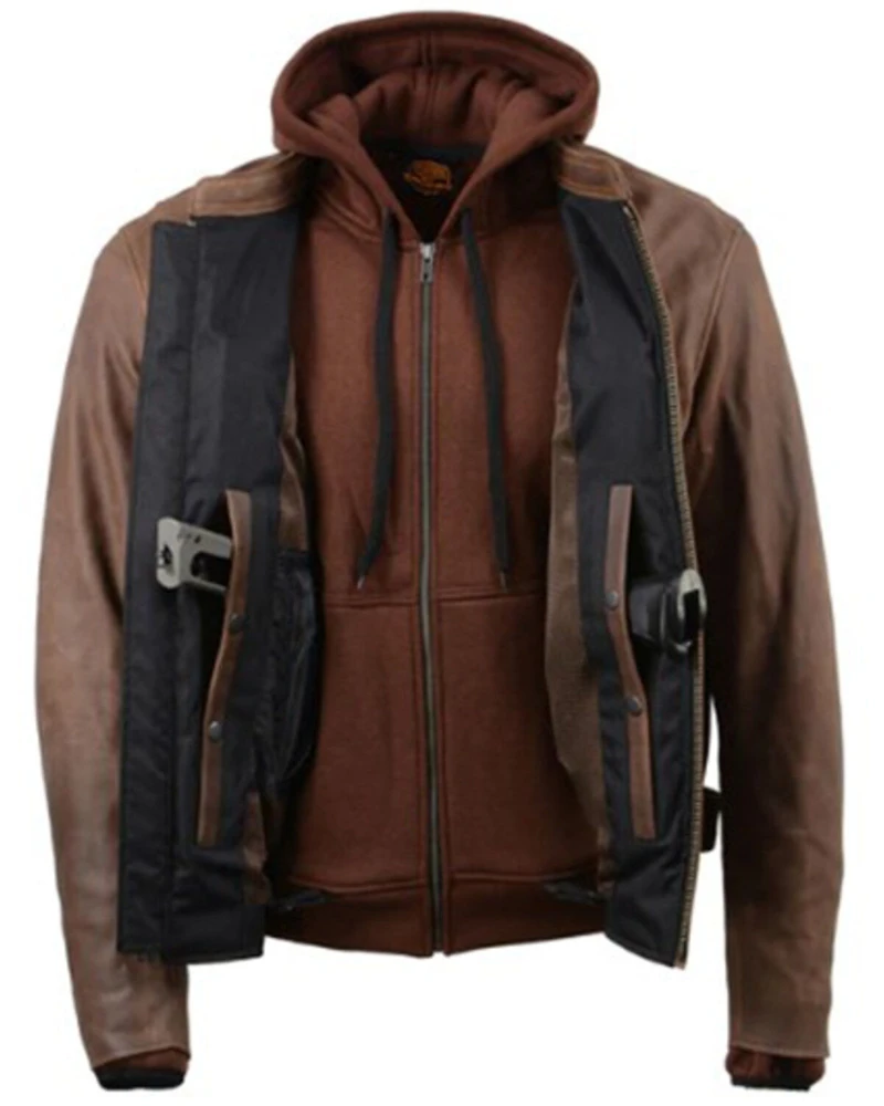 Milwaukee Leather Men's Scoundrel Vintage Crazy Horse Leather Jacket - 5X