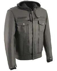 Milwaukee Leather Men's Vented Utility Pocket Leather Motorcycle Jacket -4X