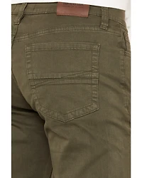 Brothers and Sons Men's Olive Night Wash Tucker Slim Straight Stretch Denim Jeans