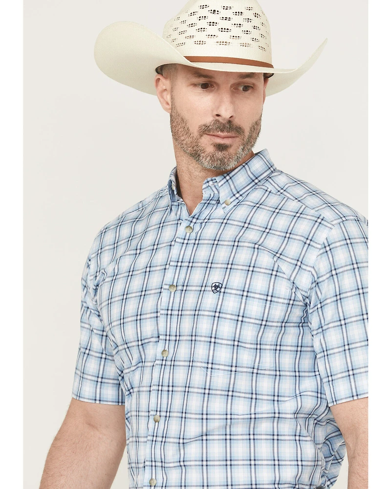 Ariat Men's Cal Pro Series Plaid Print Short Sleeve Button-Down Stretch Western Shirt