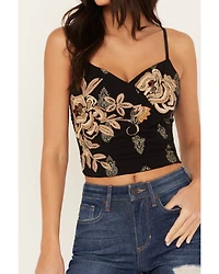 Idyllwind Women's Jessamine Embroidered Smocked Back Crop Top