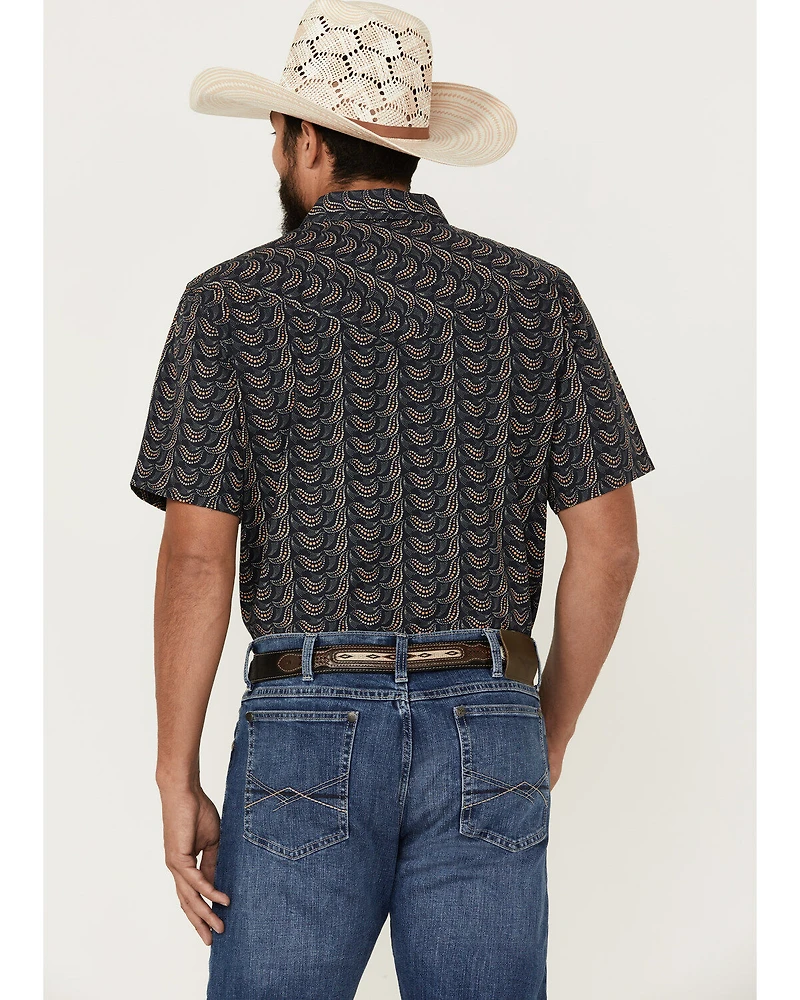 Gibson Men's Disco Ball Geo Print Short Sleeve Snap Western Shirt