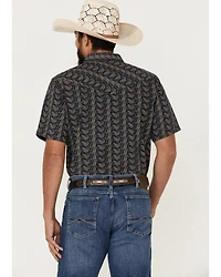 Gibson Men's Disco Ball Geo Print Short Sleeve Snap Western Shirt