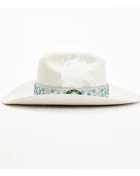 Shyanne Women's Beaded and Feather Embellished Felt Cowboy Hat