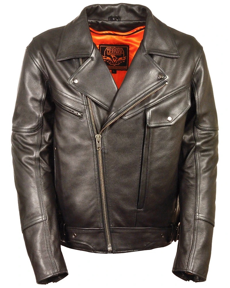 Milwaukee Leather Men's Side Belt Utility Pocket Motorcycle Jacket - 4X