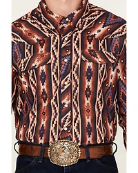 Rock & Roll Denim Men's Tek Southwestern Striped Long Sleeve Snap Western Shirt